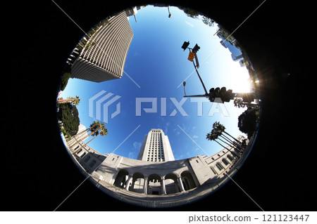 Fisheye View of the Los Angeles City Hall, California Fisheye View of the Los Angeles City Hall, California 121123447