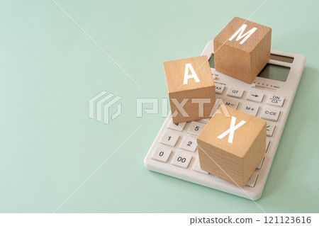 Blocks with the word MAX and a calculator 121123616