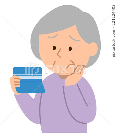 Senior woman struggling with lack of money② 121124402