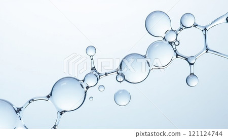 Cosmetics blue serum liquid bubbles liquid bubbles abstract background. Cosmetic moisturising gel. Collagen molecule in bubbles Cosmetics blue serum liquid bubbles liquid bubbles abstract background. Cosmetic moisturising gel. Collagen molecule in bubbles 121124744