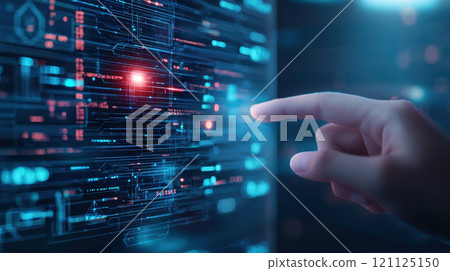 Digital transformation technology concept. Hand interacting with futuristic digital interface, glowing data and technology concept Digital transformation technology concept. Hand interacting with futuristic digital interface, glowing data and technology concept 121125150