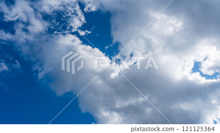 流動在藍天的白色雲彩 121125364