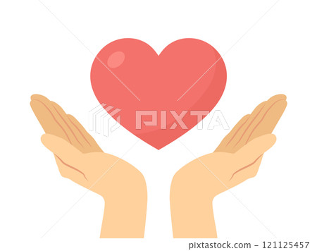 Hand and heart vector illustration_safe image 121125457