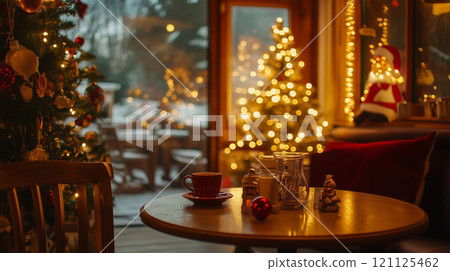 Christmas decorations and cafe using generative AI 121125462