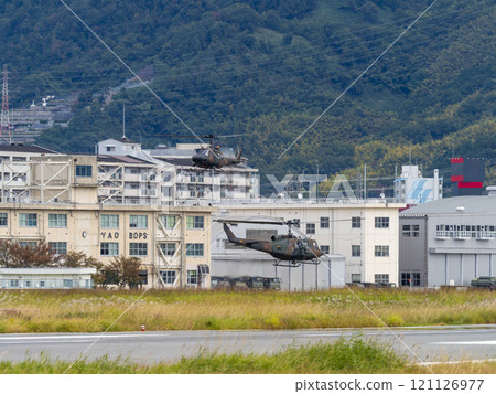 Yao Garrison and helicopter in Yao City, Osaka Prefecture 121126977