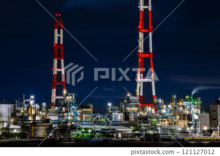 Kitakyushu factory night view (Mitsubishi Chemical Kurosaki Plant) [Kitakyushu City, Fukuoka Prefecture] 121127012