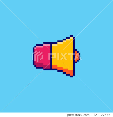 Pixel art Speaker Icon game asset design 121127556