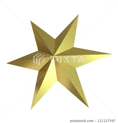 The Gold star for celebration or decor png image 3d rendering. 121127597