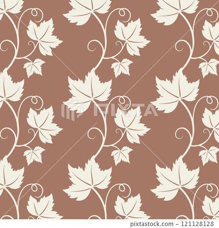 Grape vine with leaves pattern, beige coft color vine silhouette, on mocha mousse background. Grape vine with leaves pattern, beige coft color vine silhouette, on mocha mousse background. 121128128
