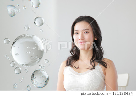 Beauty_Semi-long woman and water moisture image_1 Beauty_Semi-long woman and water moisture image_1 121128484