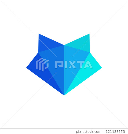 Vector abstract origami fox animals logo design template 121128553