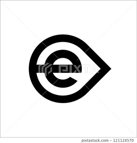 initials letter E logo vector circle template 121128570