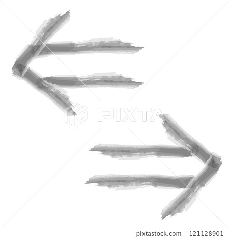 Set of black watercolor arrows pointing right and left 121128901