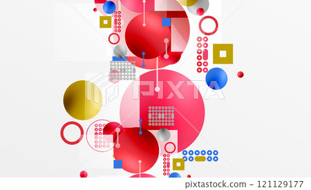 Circles and elements geometric abstract background Circles and elements geometric abstract background 121129177