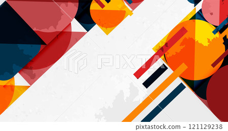 Grainy stain texture geometric abstract background with circles, squares and lines. Vector Illustration For Wallpaper, Banner, Background, Card, Book Illustration, landing page Grainy stain texture geometric abstract background with circles, squares and lines. Vector Illustration For Wallpaper, Banner, Background, Card, Book Illustration, landing page 121129238