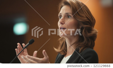 發表演說的婦女 121129668