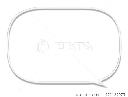 An oval, angular, thin, three-dimensional conversation frame material emanating from the right 121129975