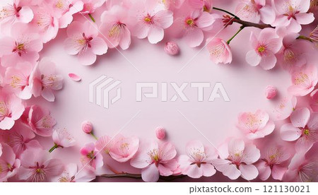Beautiful cherry blossom style pink background frame material 5 121130021