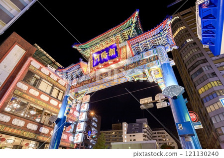 Night view of Yokohama Chinatown (Chaoyangmon Gate), Yokohama City 121130240