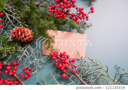 Christmas decorations and blank card Christmas decorations and blank card 121130316