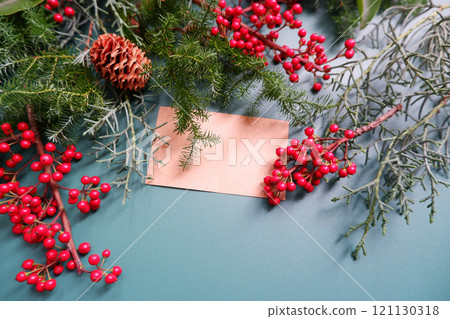 Christmas decorations and blank card Christmas decorations and blank card 121130318