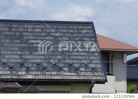 Deterioration of the slate roof 121130564