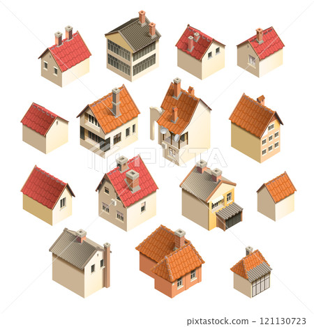 Isometric set of houses 121130723