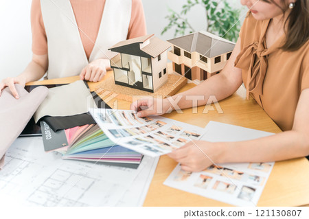 Interior designer, interior coordinator, designer, architect, woman working in a design office Interior designer, interior coordinator, designer, architect, woman working in a design office 121130807