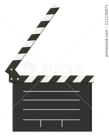 帶有粉筆設計的大開黑色拍板黑板前視圖 121130871