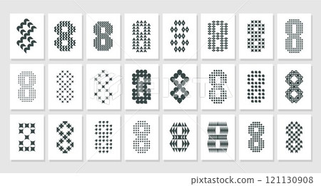 Luxury geometric abstract number 8 logo icon set 121130908