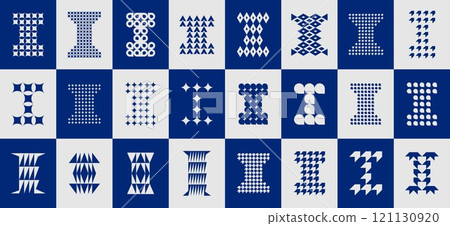 Abstract basic shape letter I logo graphic set 121130920