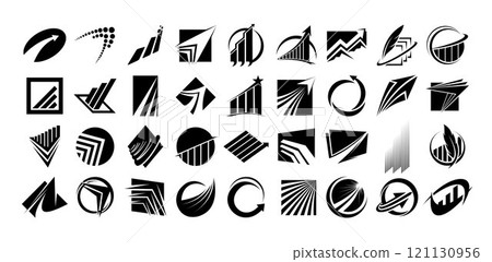 Bundle of business financial marketing logo Bundle of business financial marketing logo 121130956