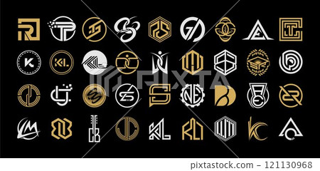 Abstract business acronym initial letter logo set Abstract business acronym initial letter logo set 121130968