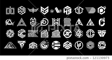 Luxury abstract company initial letter logo set Luxury abstract company initial letter logo set 121130973