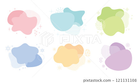Colorful fluid shapes abstract shapes glitter decoration set 121131108