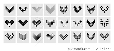 Modern geometric letter V logo design set 121131568