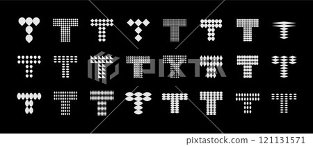 Modern technology letter T logo branding set 121131571