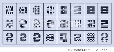Modern technology letter Z logo, number 2 bundle 121131580