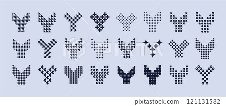 Abstract geometric letter Y logo branding set 121131582