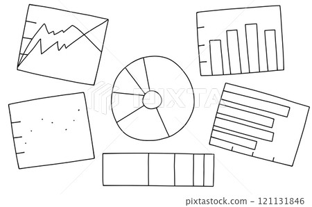 Loose and simple graph set - Line drawing Loose and simple graph set - Line drawing 121131846
