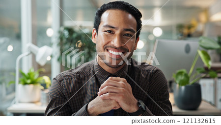 Businessman, portrait and night with smile, pride and confidence for bookkeeping as accountant. Male person, pffice and excited in finance agency, banking or investment opportunity for payroll in job Businessman, portrait and night with smile, pride and confidence for bookkeeping as accountant. Male person, pffice and excited in finance agency, banking or investment opportunity for payroll in job 121132615