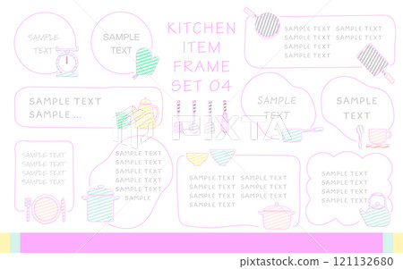 Kitchen item frame 06 - diagonal lines, pink, light blue, yellow Kitchen item frame 06 - diagonal lines, pink, light blue, yellow 121132680