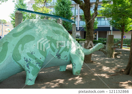 Dinosaur playground equipment in a Tokyo park 121132866