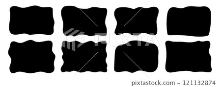 Shapes black square abstract shapes black curve vector set 121132874