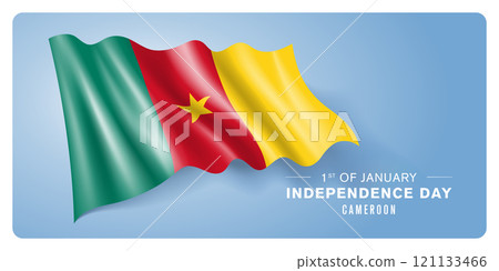 Cameroon independence day vector banner, greeting card. Cameroon independence day vector banner, greeting card. 121133466