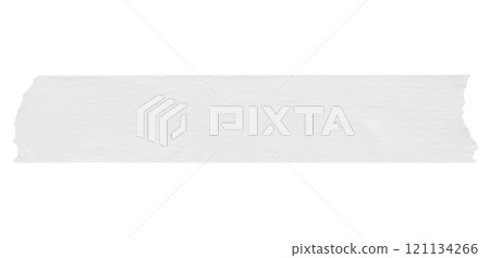 White adhesive paper tape isolated on white background 121134266