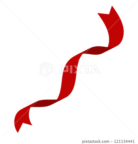 Curved wavy ribbon, red festive ribbon for congratulations Curved wavy ribbon, red festive ribbon for congratulations 121134441