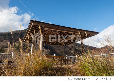 Lake Okushima in early winter, Seseragi Park, Nakanojo Town, Gunma Prefecture 121135185