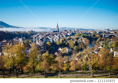 [Switzerland] Bern cityscape seen from a high vantage point 121135855