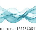Abstract blue waves on a white background, light smoothness, fluid design, simple style, very suitable modern design. 121136064